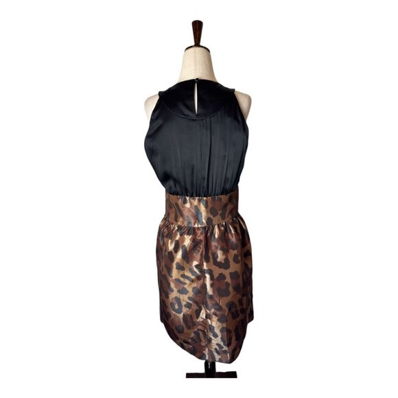 Alexia Admor Dress Women Medium Black Brown Leopard Print‎ Jeweled Cocktail NWT - Picture 2 of 11